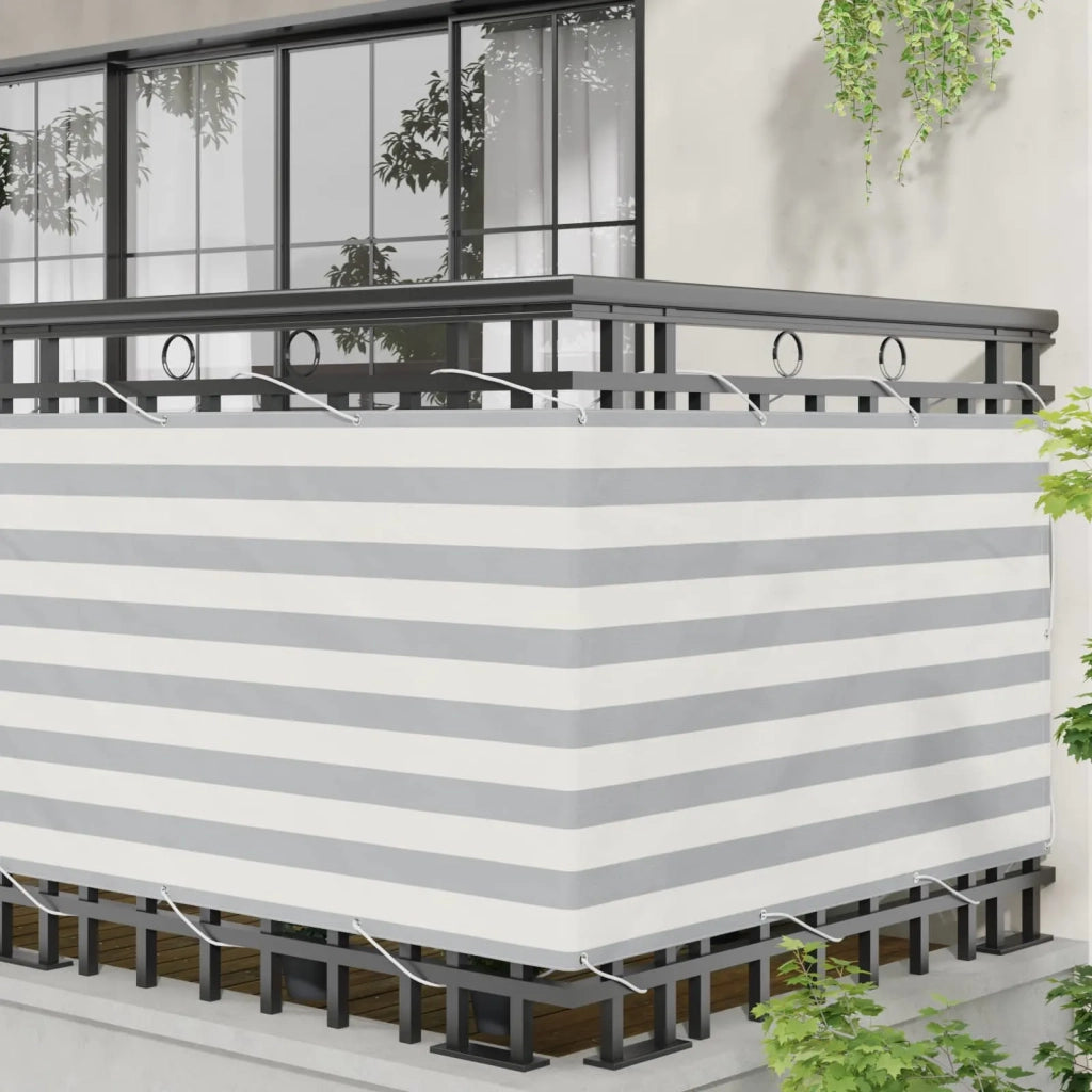 Schermo da balcone-Pannello per balcone Grigio chiaro e bianco 90 x 1000 cm
