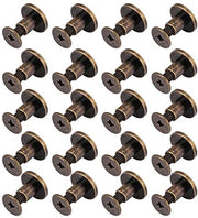 Set di chiodi a testa piatta in rame - 20 pezzi - per pelle - 6,5 mm - resistenti e robusti - chiodi decorativi
