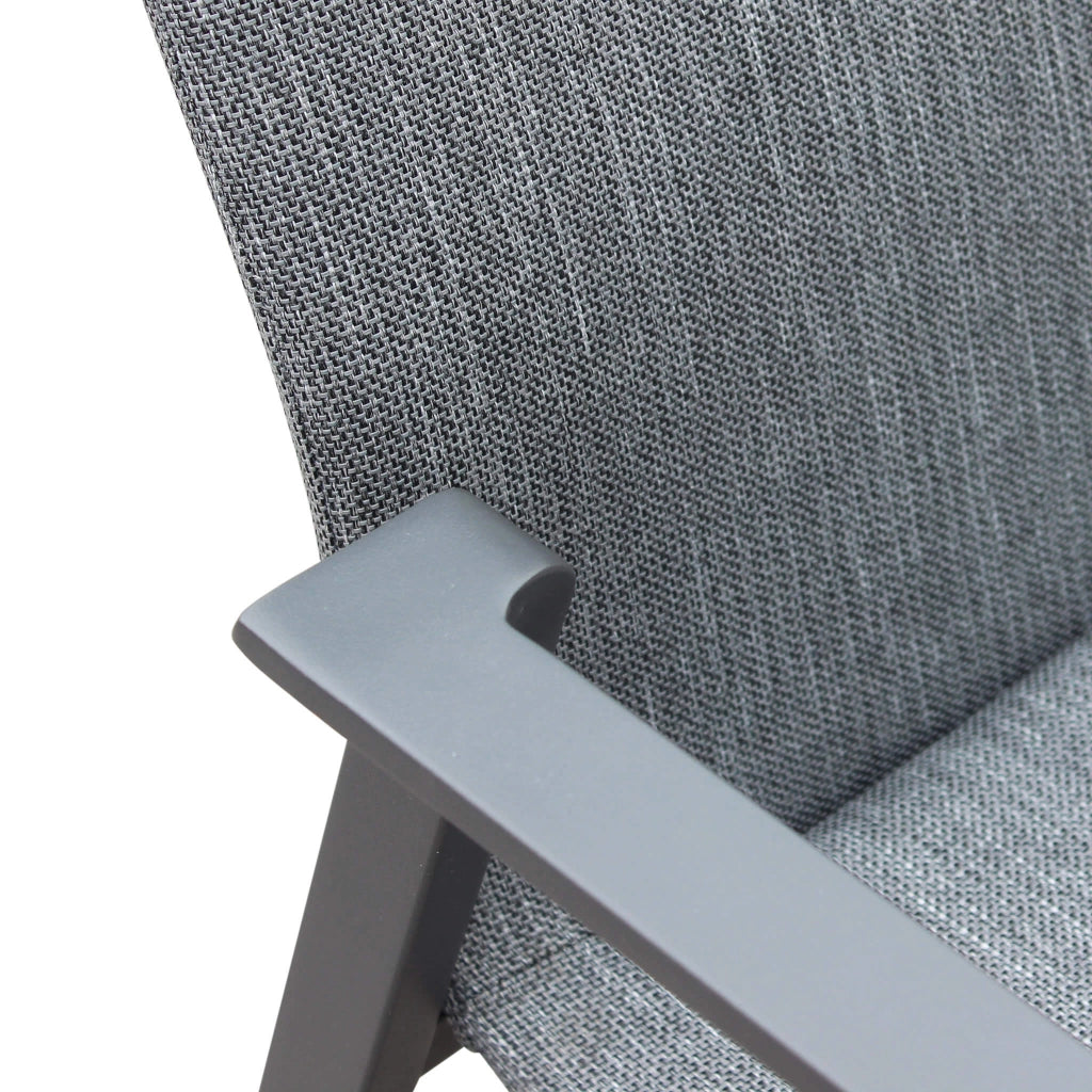 Poltrona da Giardino seduta imbottita in Alluminio Textilene cm 56x61x84 - TOD
