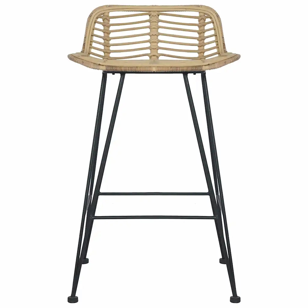 Sedie da Bar 2 pz in Rattan Naturale 285232