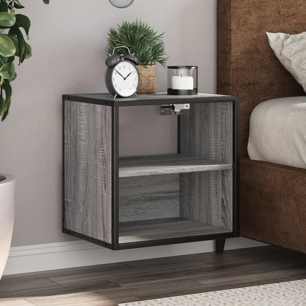 Comodino | Armadio da Notte | Mobiletto da notte a Muro Grigio Sonoma 40x31x39,5 cm