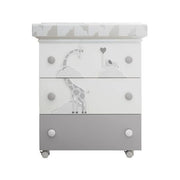 Bagnetto fasciatoio pali 0533savanagr savana 3 cassetti bianco e grigi