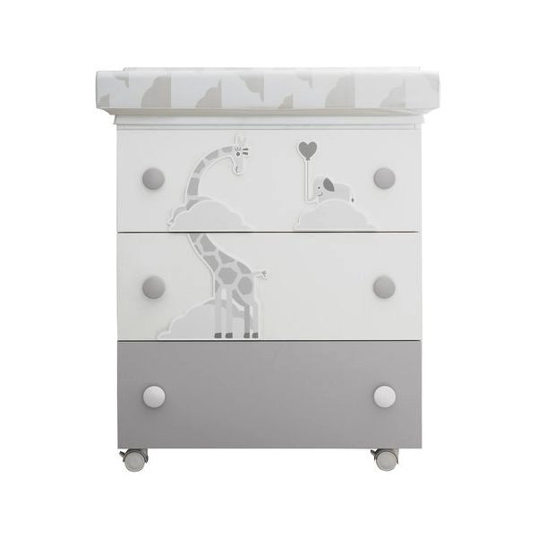 Bagnetto fasciatoio pali 0533savanagr savana 3 cassetti bianco e grigi