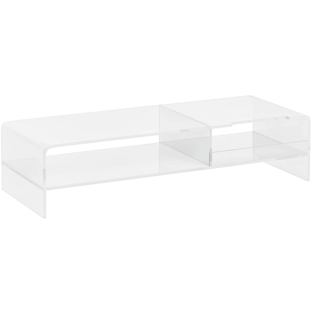 Supporto monitor trasparente 50，8x19x12 cm in acrilico， 2 livelli