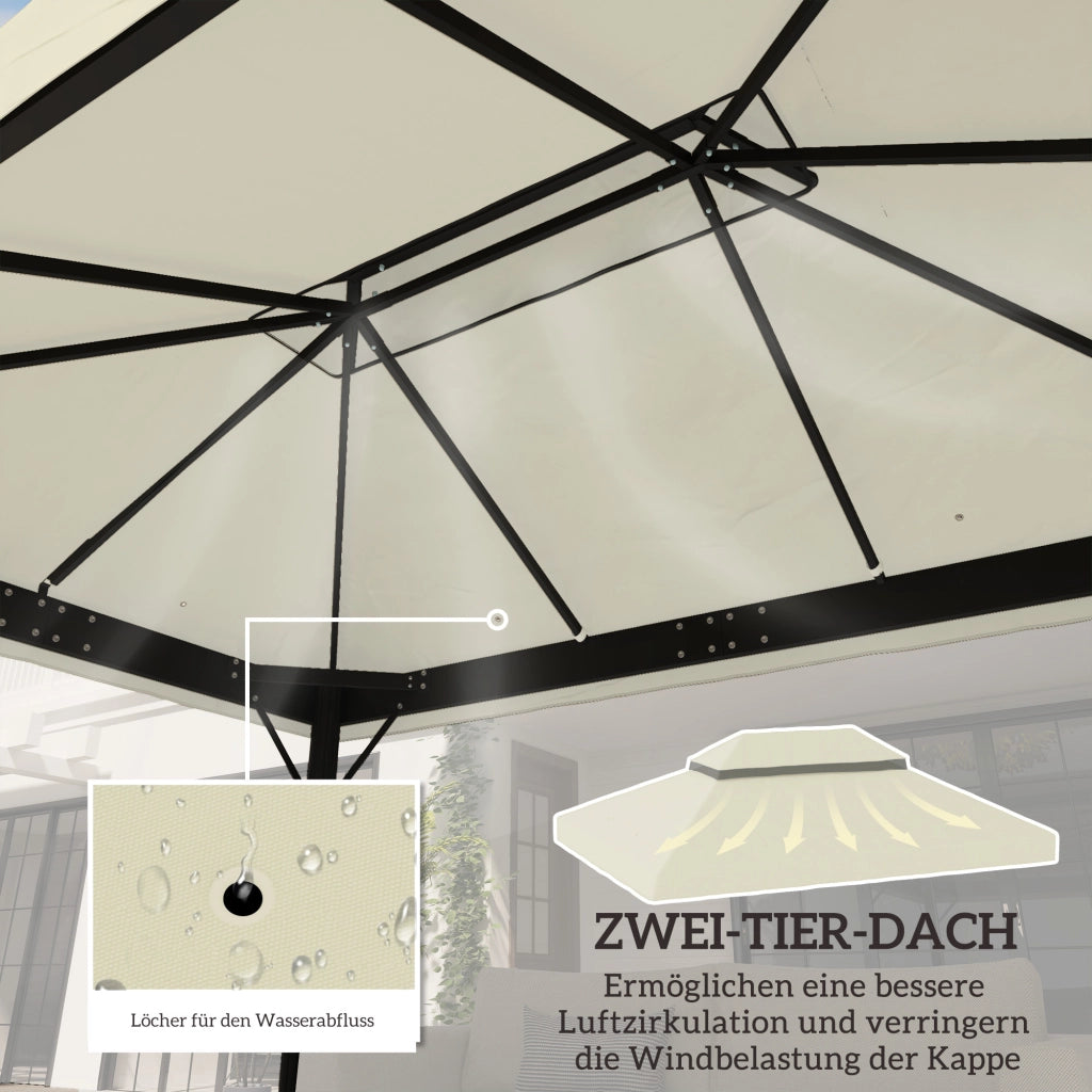 Tenda da giardino ¨C zephmum ¨C 3x4 m, crema, polipropilene