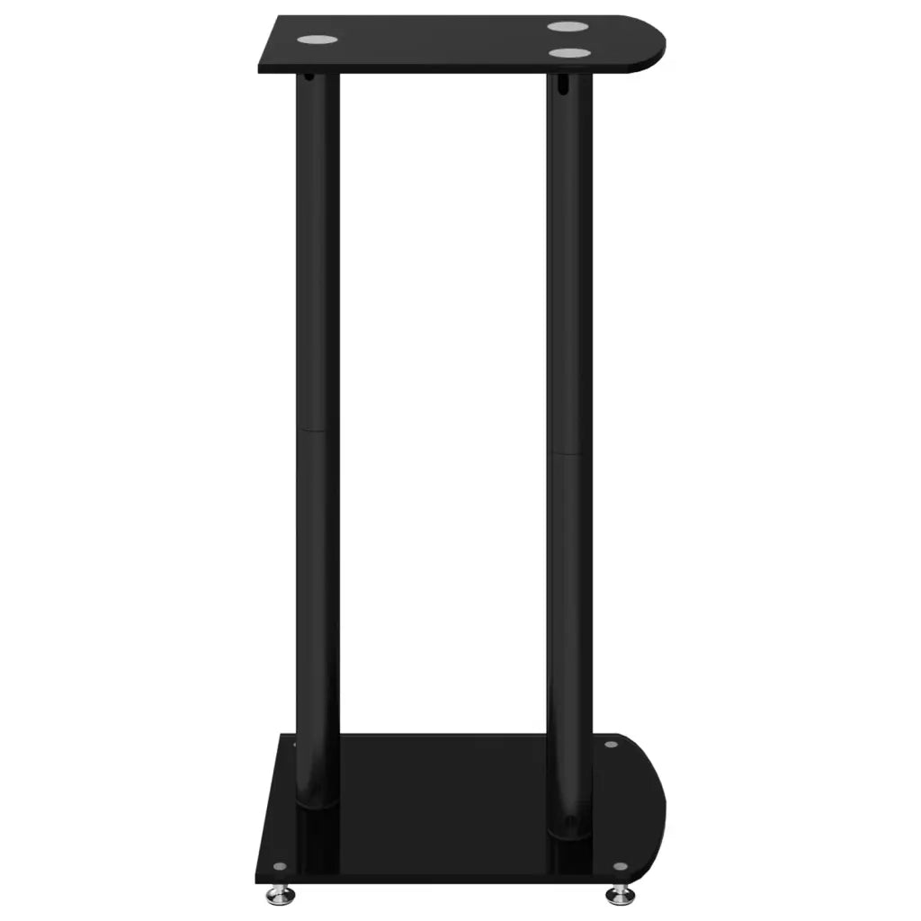 Pedane per Casse 2 pz Nero Vetro Temperato Design a 3 Pilastri CFW7377307
