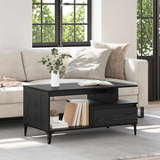 Tavolino da salotto con cassetto Rovere Nero 90 x 49 x 45 cm 881053