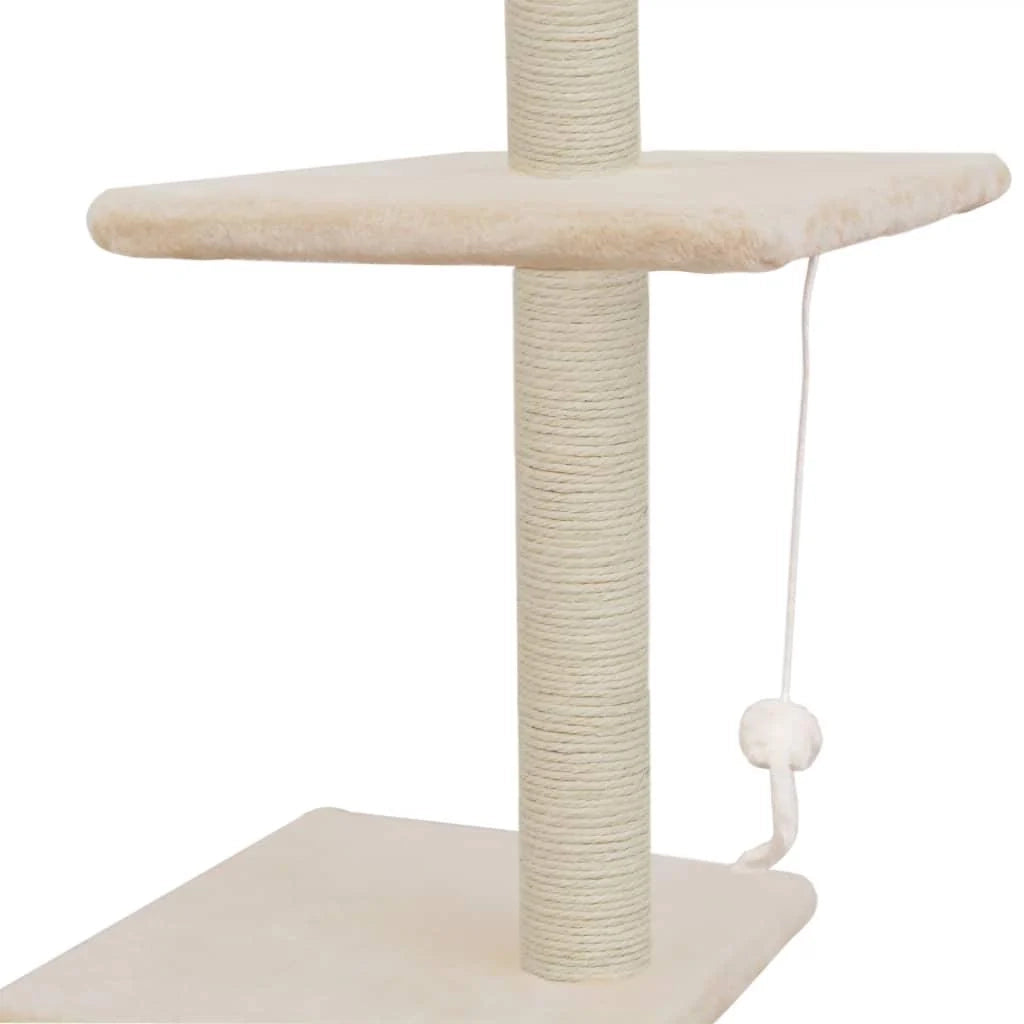 Tiragraffi albero per gatti cuccia per gatti giocattolo peluche sisal 260 cm beige 3702117