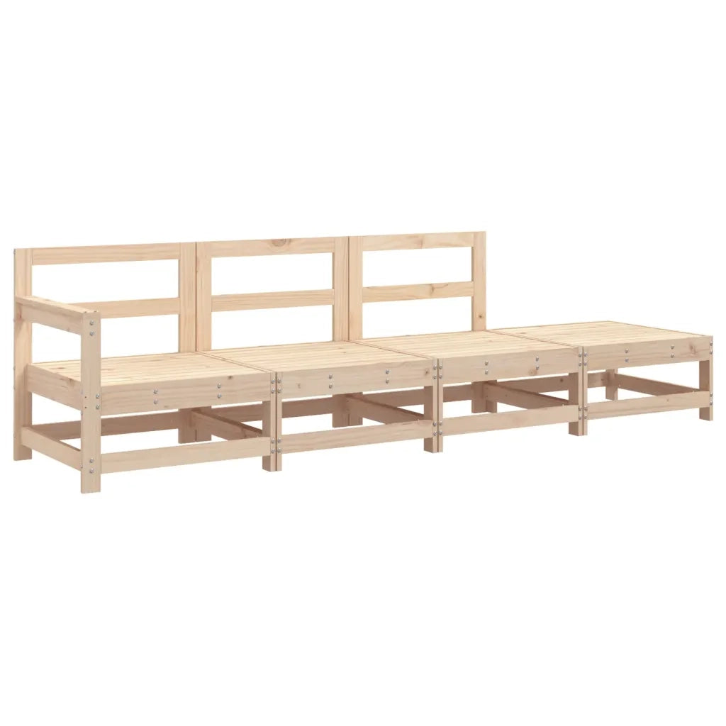 Salotto da Giardino-Set Salotto da Giardino 4 pz in Legno Massello di Pino