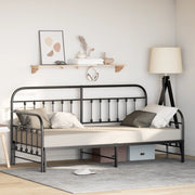 Struttura letto giorno  con letto estraibile, nera, 107x203 cm, in acciaio