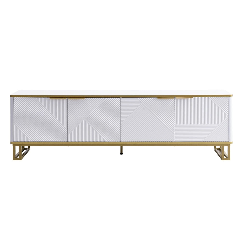 Mobile TV con Ante ¨C MINIMAL ¨C Legno, Design Geometrico, 160x37.5x48 cm