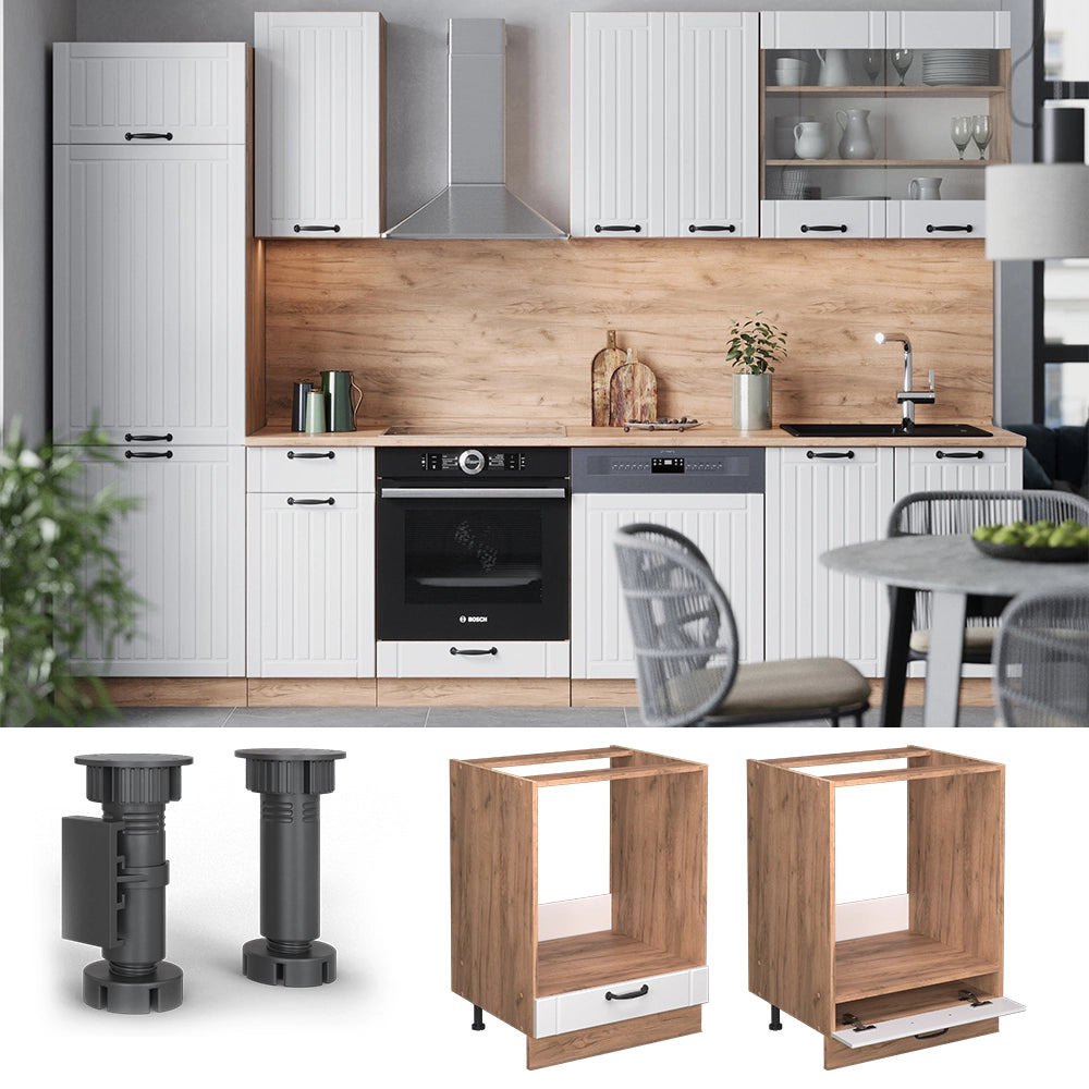 Vicco Mobile per forno da incasso Bianco casa di campagna 60 cm senza piano di lavoro