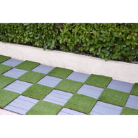 Set 12 Greenplate Piastrelle Modulari in Plastica con Erba Sintetica 37,7 x 37,7 cm