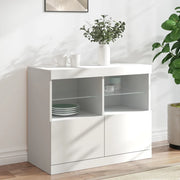 Credenza con Luci LED Bianca 81x37x67 cm 836658