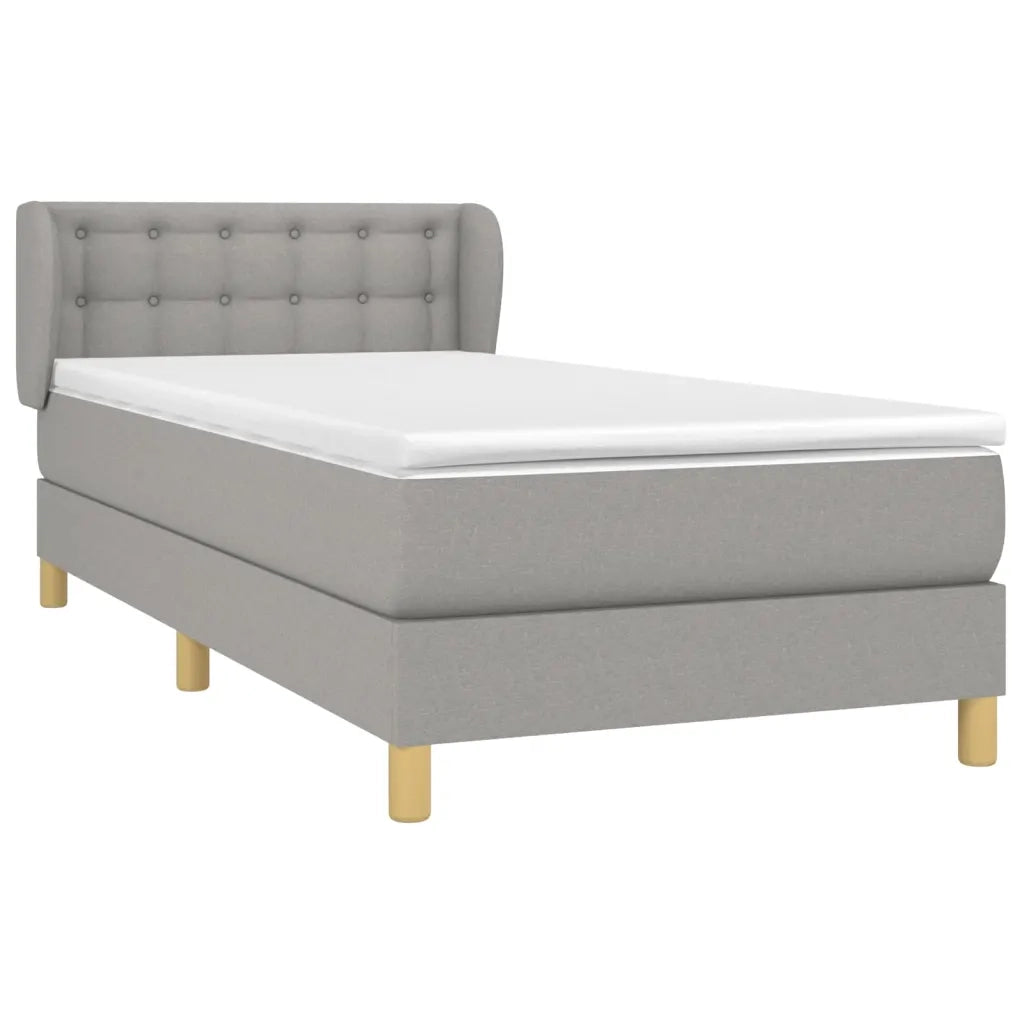Giroletto a Molle con Materasso-Struttura Letto Grigio Chiaro100x200 cm Tessuto 503851