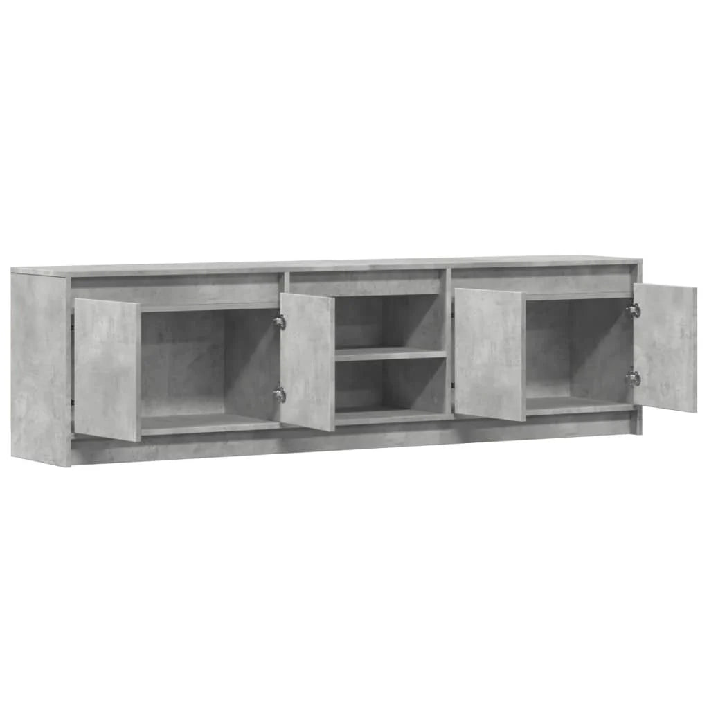 Mobile TV multimediale mensola TV credenza TV sala da pranzo soggiorno camera da letto con LED 180 x 34 x 50 cm legno ingegnerizzato grigio 02_0026451