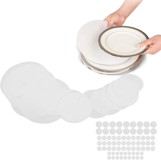Set di protezioni per piatti - 72 pezzi - Piatto protettivo morbido - Anticrasi - Resistente al calore fino a 200°C - Protezione per utensili da cucina - Protezione per servizio da tavola