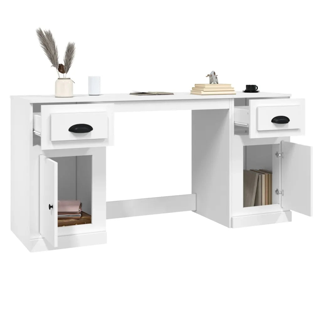 Scrivania con Armadietto Bianco in Legno Multistrato 3185327