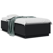 Letto singolo | Letto per adulti | Giroletto Nero 75x190 cm in Legno Multistrato