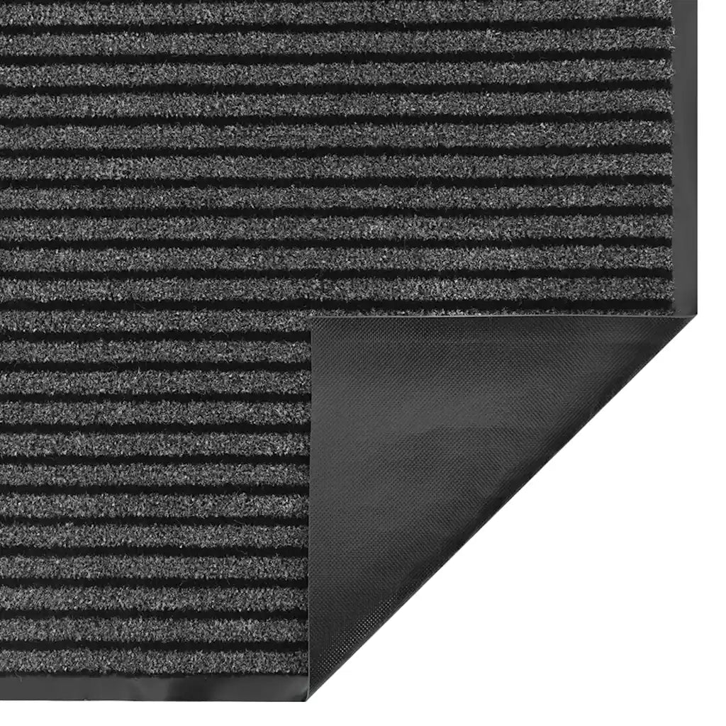 Zerbino a Strisce Nere e Grigie 115x400 cm 4105599