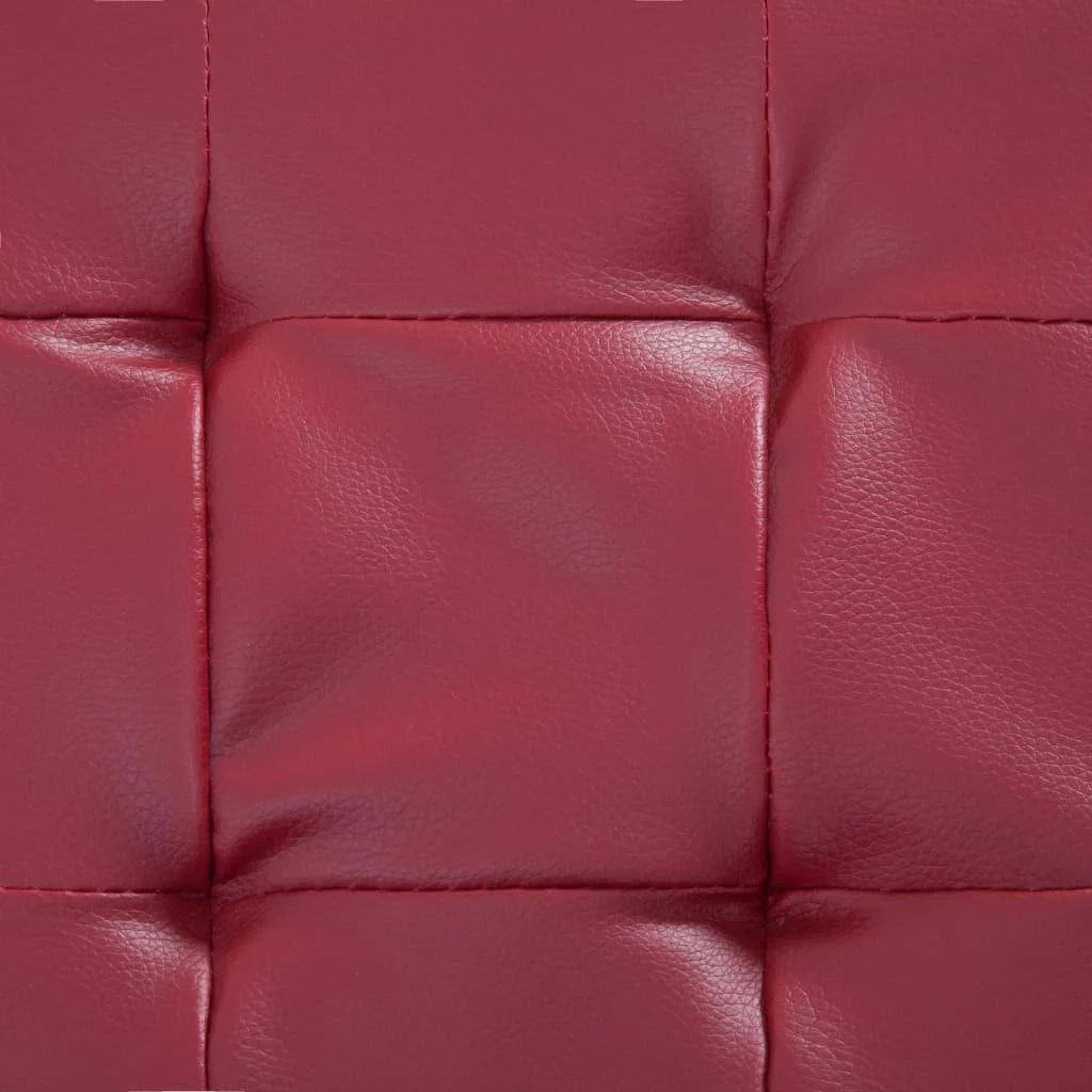 Panca/sgabello/contenitore ottomano 87 cm materiale sintetico rosso bordeaux 3002087