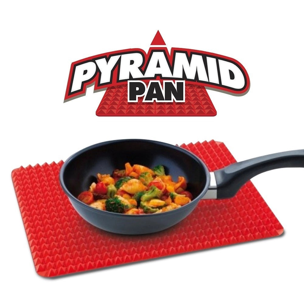 Trade Shop - Pyramid Pan Tappeto In Silicone Forno Microonde Antiaderente Teglia Scola Grassi -