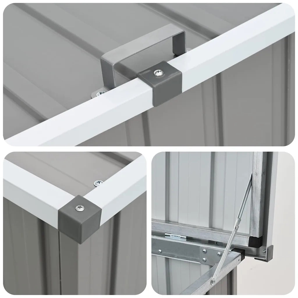 Baule da Giardino Grigio 129x67x65 cm 46262