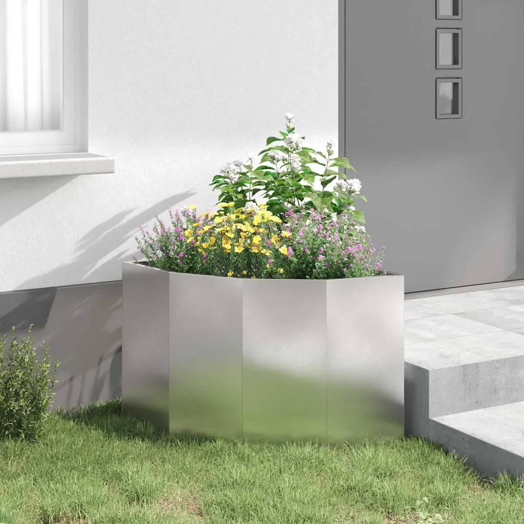 Vaso d'angolo Argento 60 x 60 x 50 cm Acciaio inossidabile