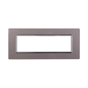 Placca In Vetro Serie Space 7P Colore Silver Compatibile Con Bticino Living Light
