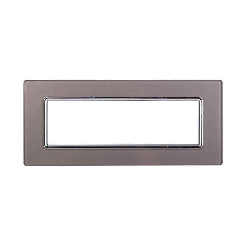 Placca In Vetro Serie Space 7P Colore Silver Compatibile Con Bticino Living Light