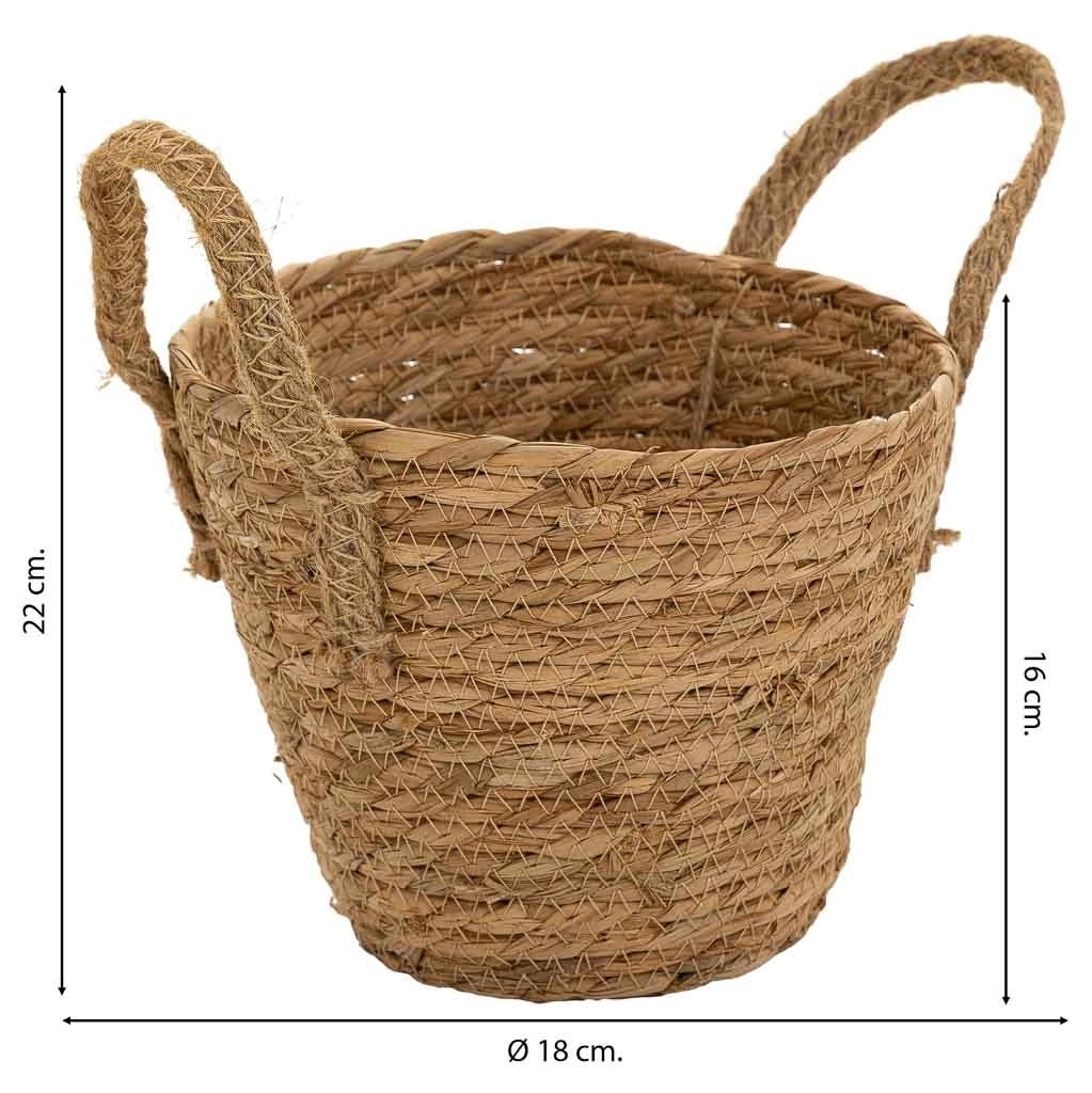 Cesto in fibra naturale marrone D18x16/22