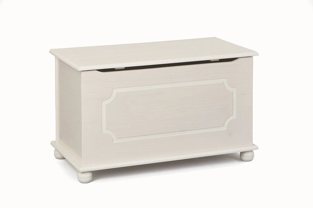 CASSAPANCA CONTENITORE EMEL 89x47x53H CM PINO MASSELLO LACCATO BIANCO