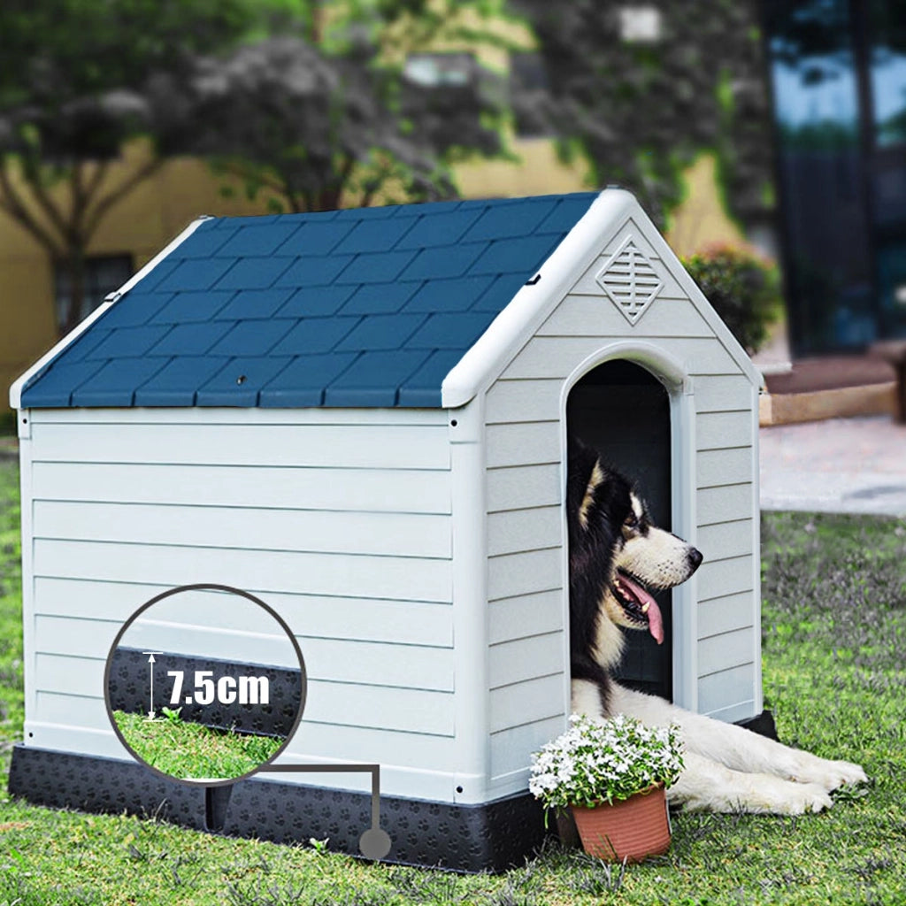 Casetta impermeabile e ventilata per cani, Cuccia con valvole d¡¯aria e pavimento rialzato