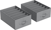 Set di 2 Organizzatori per Abbigliamento, Organizzatori 6-vani per Abbigliamento, Organizzatori per Abbigliamento Pieghevoli, 42 x 30 x 17 cm, per Pantaloni, Abbigliamento, Grigio Perla
