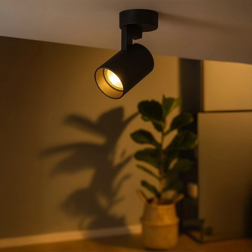 Faretto da soffitto tondo nero Ø6cm GU10 10W Volf Milagro