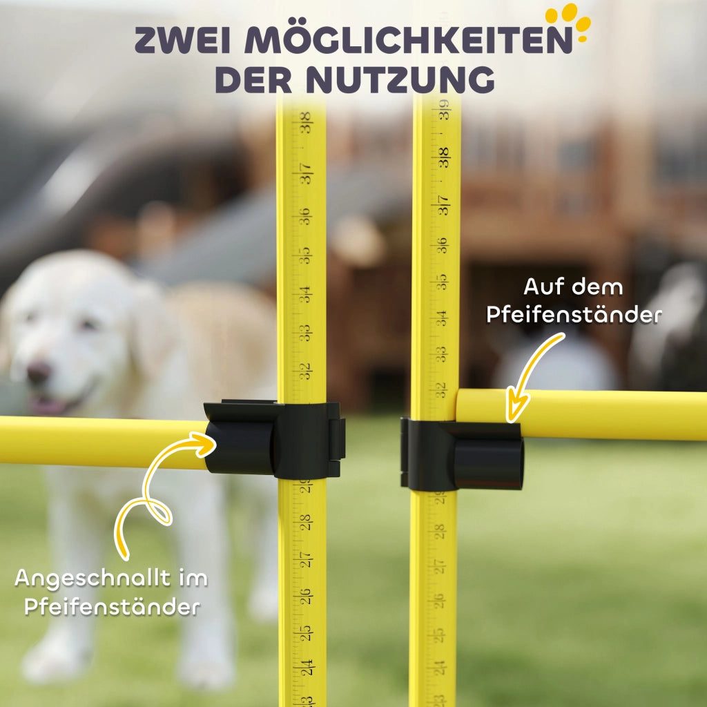 Set Agility per Cani 4 Pezzi con Ostacoli e Borsa ¨C Zephmum ¨C Giallo