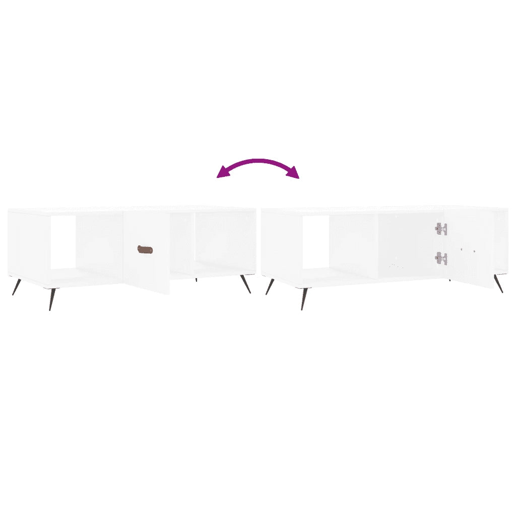 Tavolino da salotto | Tavolino da caff¨¨ | Tavolino da Soggiorno Bianco 102x50x40 cm in Legno Multistrato