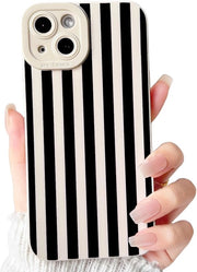 Copritelefono iPhone 13 con Disegno a Strisce - Materiale Morbido e Resistente agli Urti - Protezione Completa per la Fotocamera - Design Unisex - Estetica Raffinata