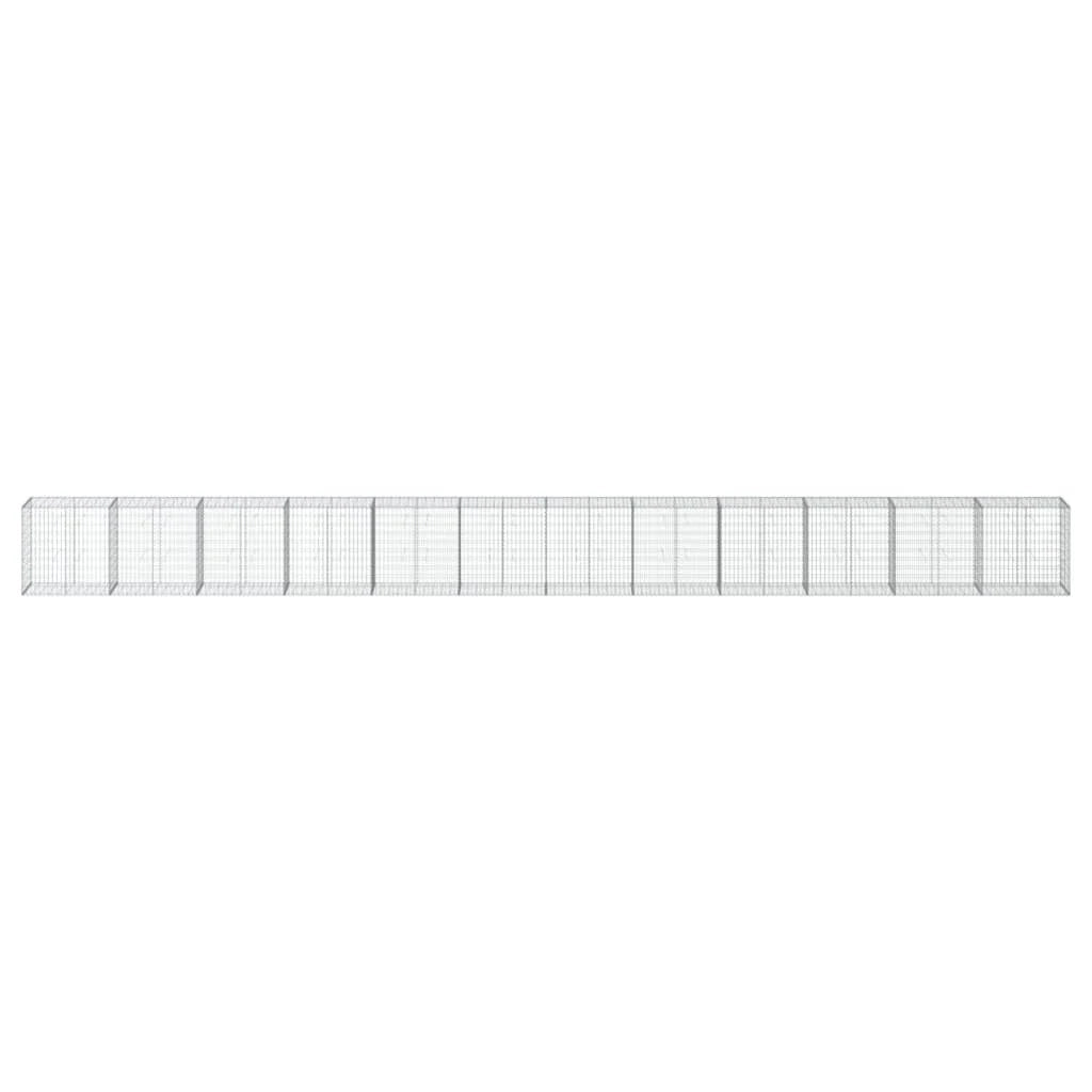 Gabbione recinto a gabbia muro di contenimento con coperchio 1200 x 50 x 100 cm ferro zincato argento 02_0040134