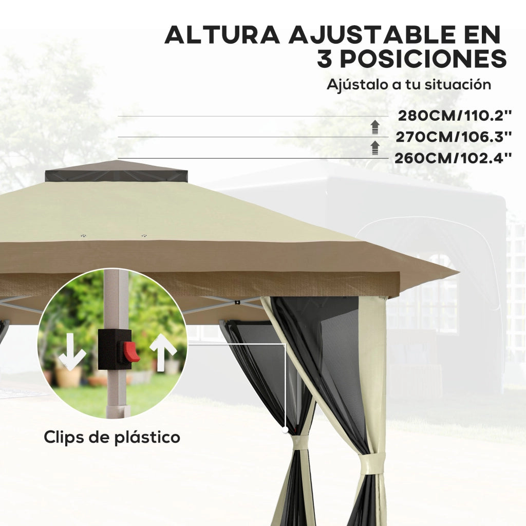 Tenda da Giardino Pieghevole con Pareti ¨C Minimal ¨C Grigio 3.6x3.6 m