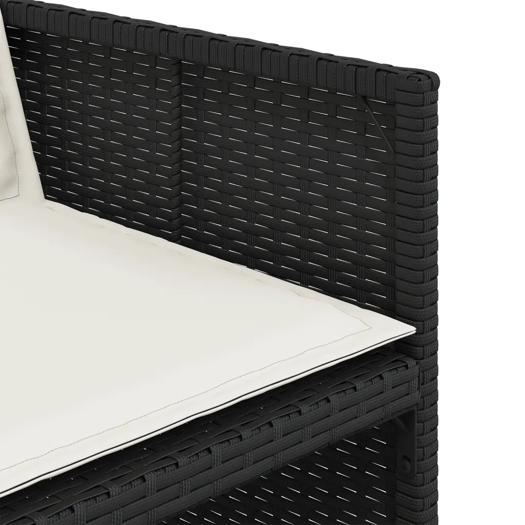 Set da Pranzo da Giardino 9 pz con Cuscini Nero in Polyrattan 3277721