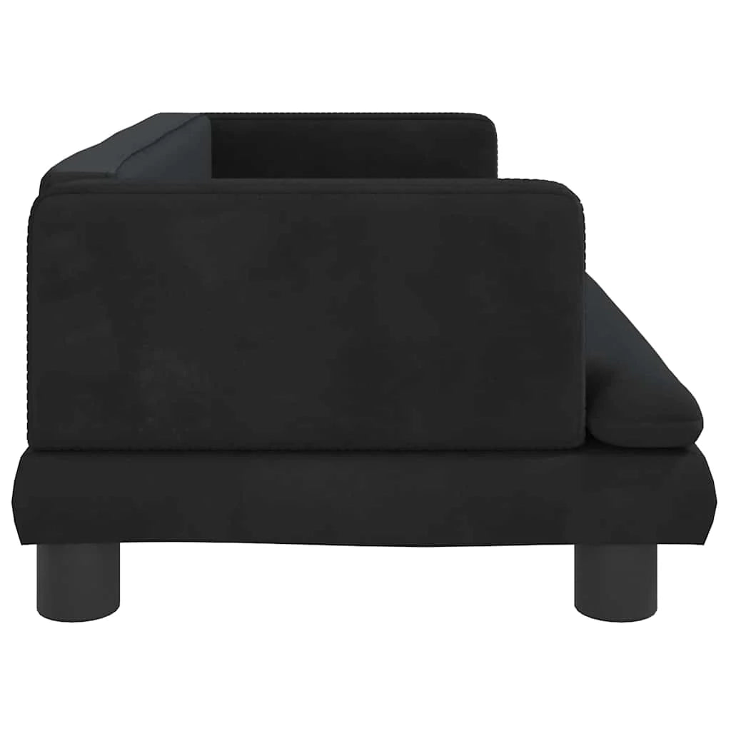 Cuccia per cani con cesto divano confortevole 80 x 45 x 30 cm velluto nero 02_0042957