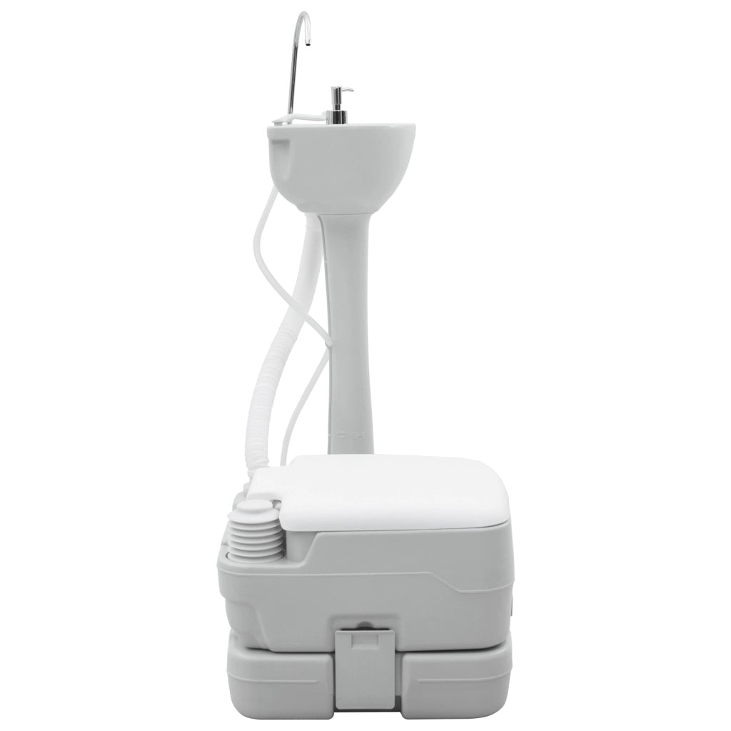 Toilette da Campeggio Corpo Grigio + Coperchio Bianco + Grigio Cool