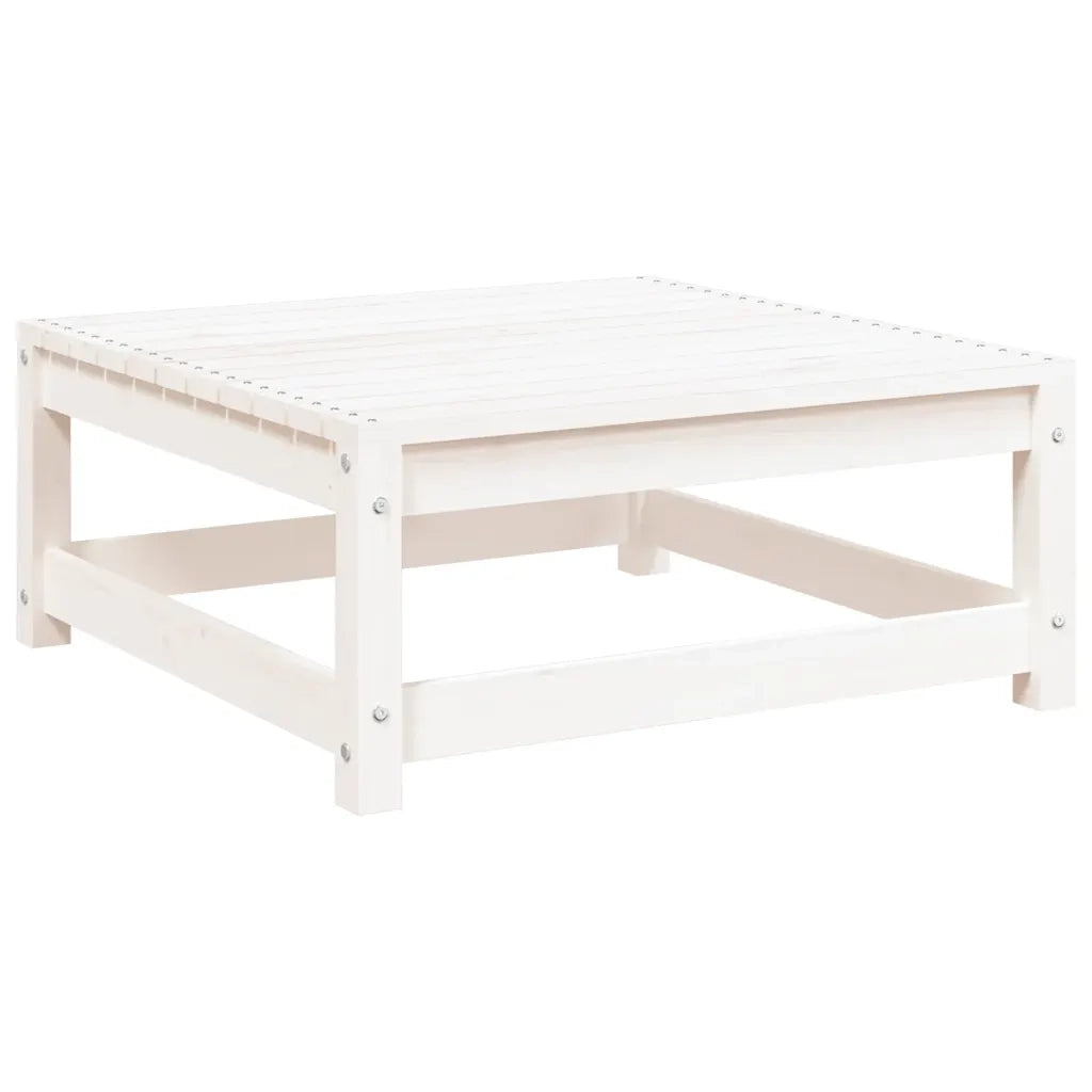 Sedia da giardino-Poggiapiedi da Giardino 70x70x30 cm Legno Massello Pino Bianco