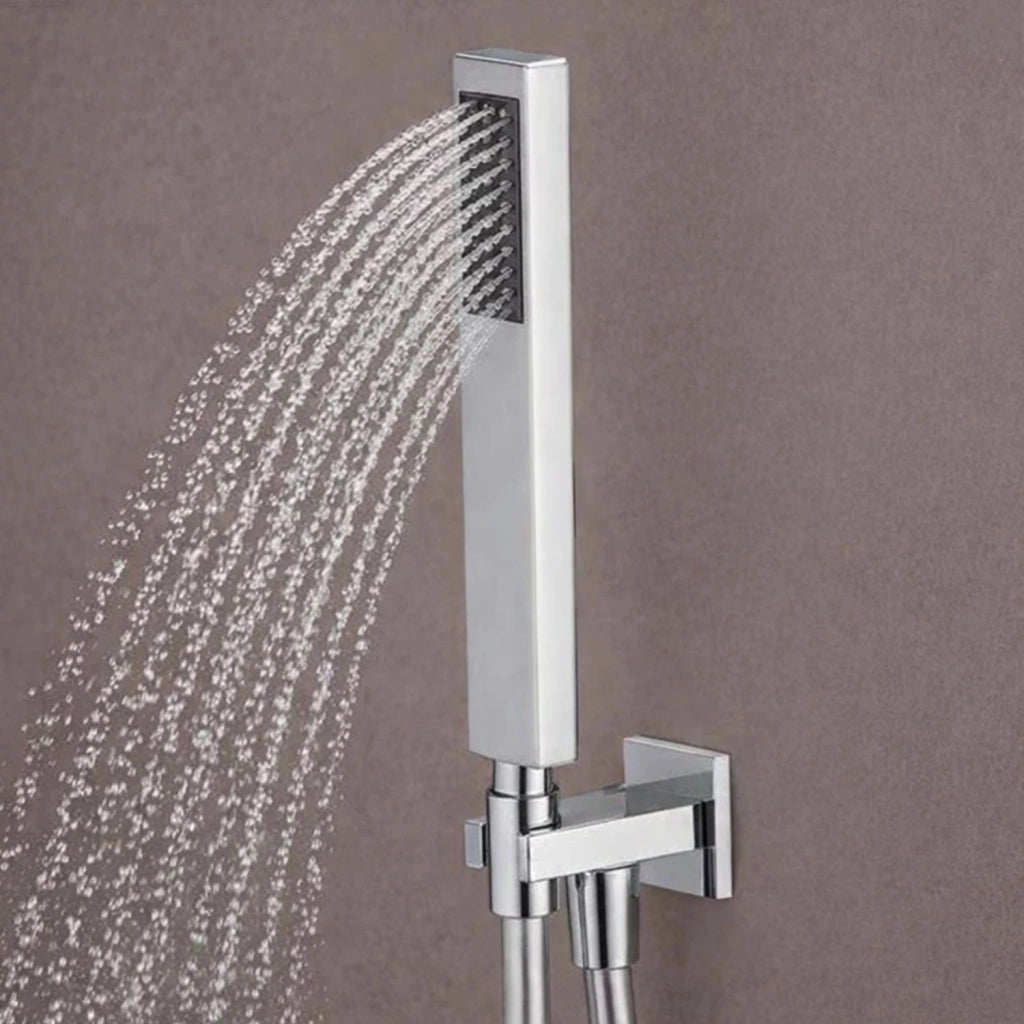 Kit doccia rettangolare in ottone cromato doccetta con presa acqua *** confezione 1