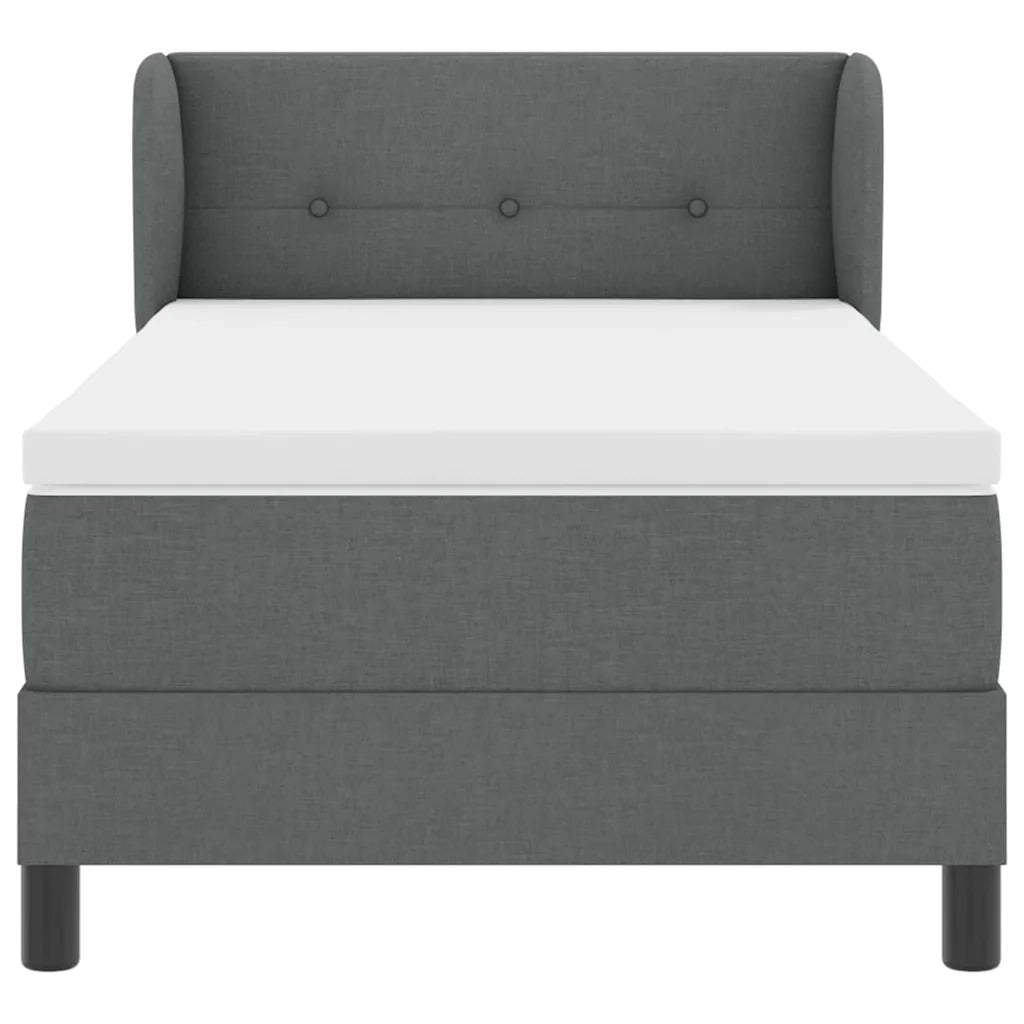 Letto a molle con materasso-Struttura Letto con Materasso Grigio scuro 100 x 200 cm Tessuto 145077