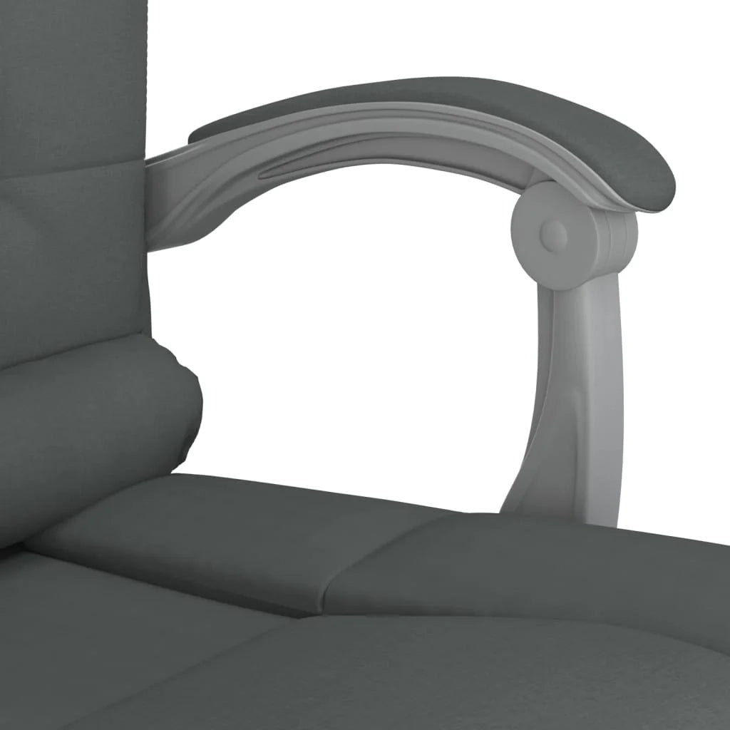 Poltrona da ufficio reclinabile per massaggi per uso al computer tessuto grigio scuro 02_0025389