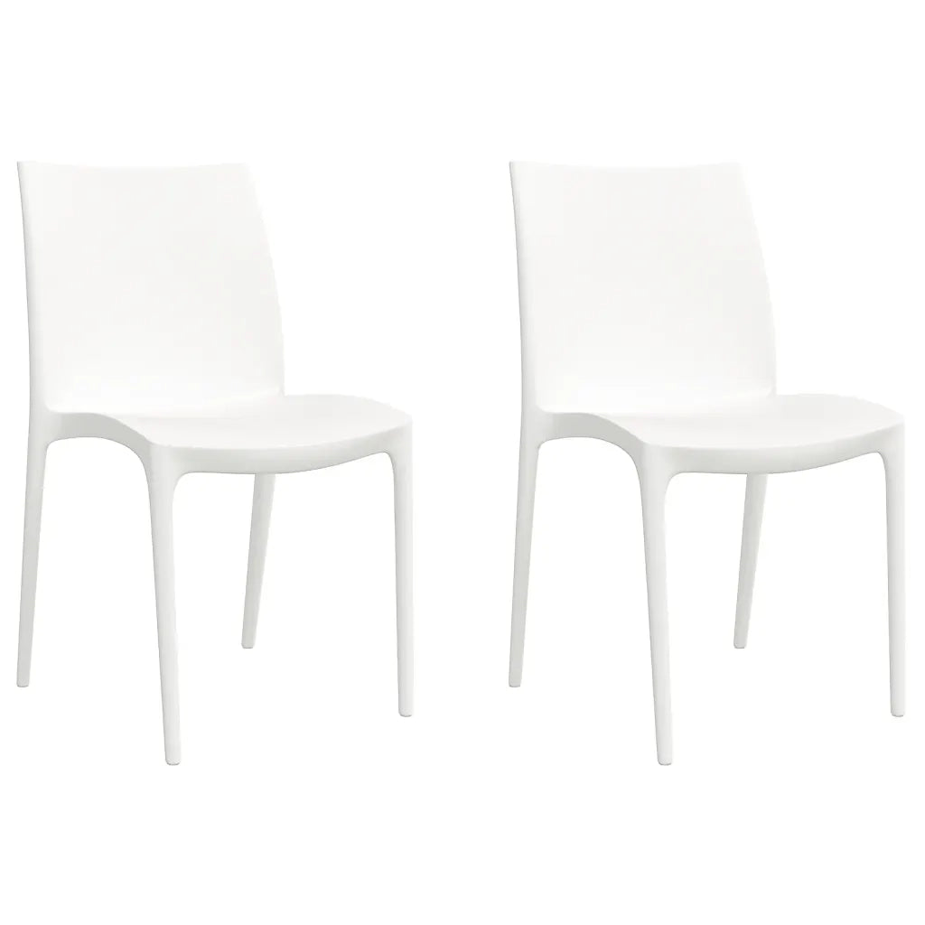 Sedie da Giardino 2 pz | Sedie da Esterno Bianche 50x46x80 cm in Polipropilene