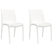 Sedie da Giardino 2 pz | Sedie da Esterno Bianche 50x46x80 cm in Polipropilene