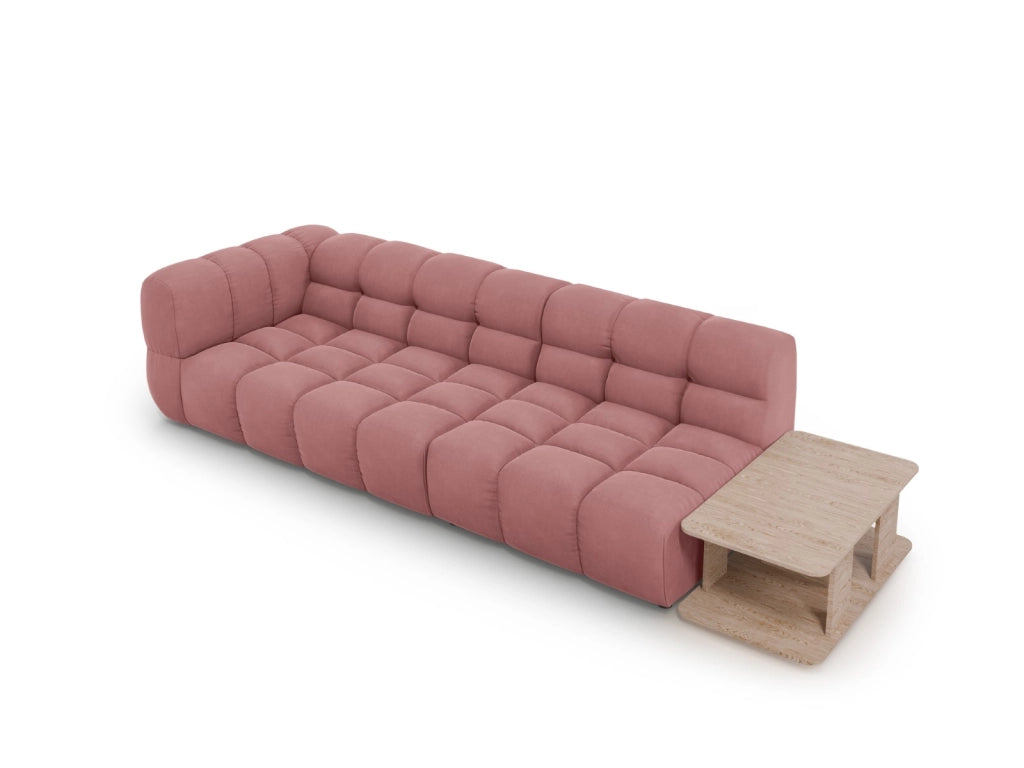 Cosmopolitan Design - Divano modulare destro "Sky" 4 posti in velluto salmone 